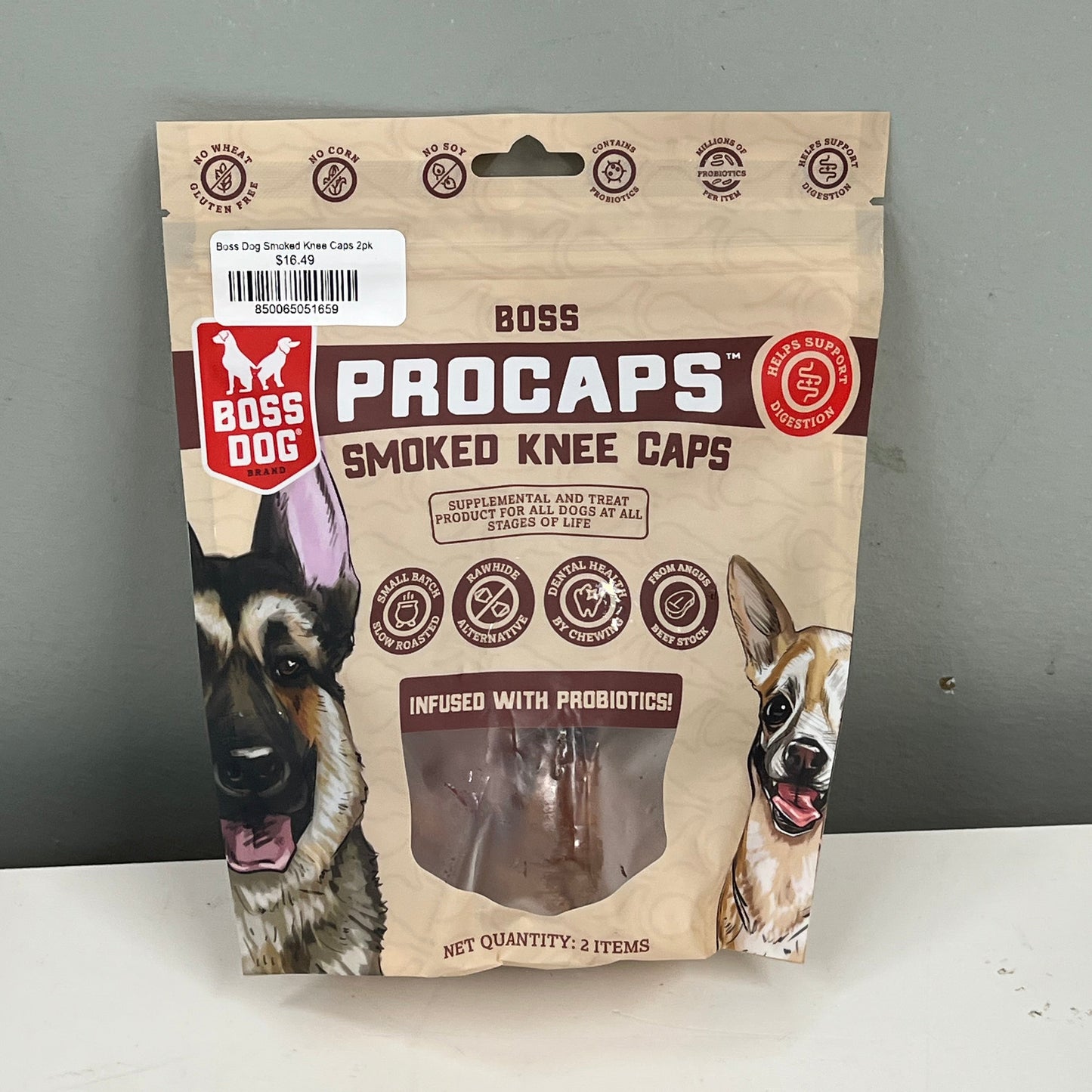 Boss Dog Smoked Knee Caps 2pk