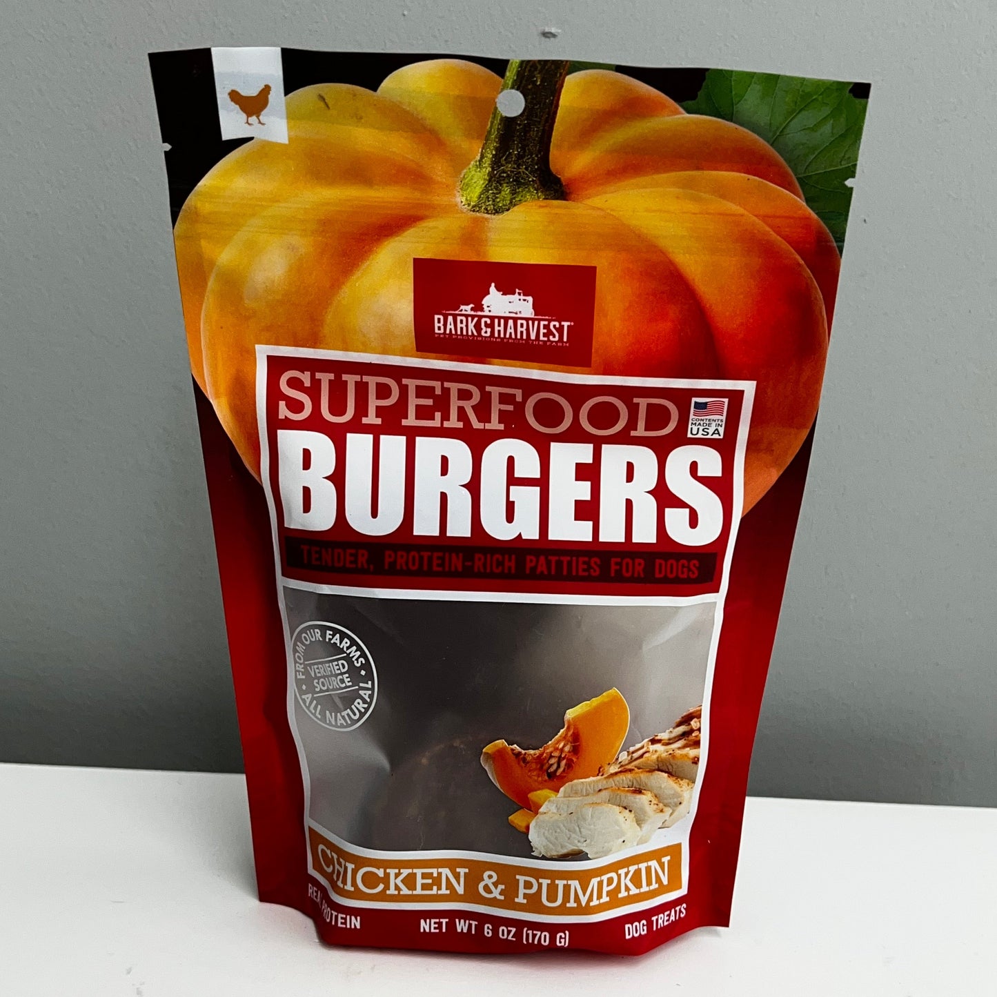 Bark & Harvest Super Food Burgers Chicken & Pumpkin 6oz