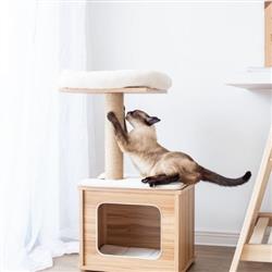Cedar Wooden Cat Tree Condo