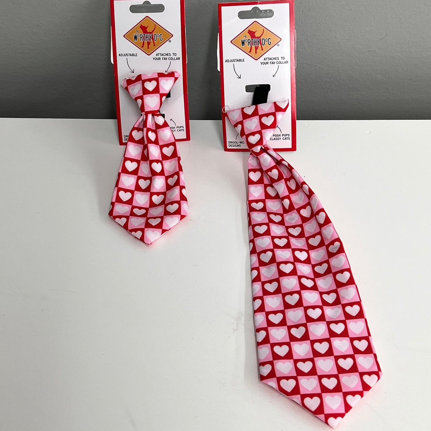 Colorblock Hearts Neck Tie