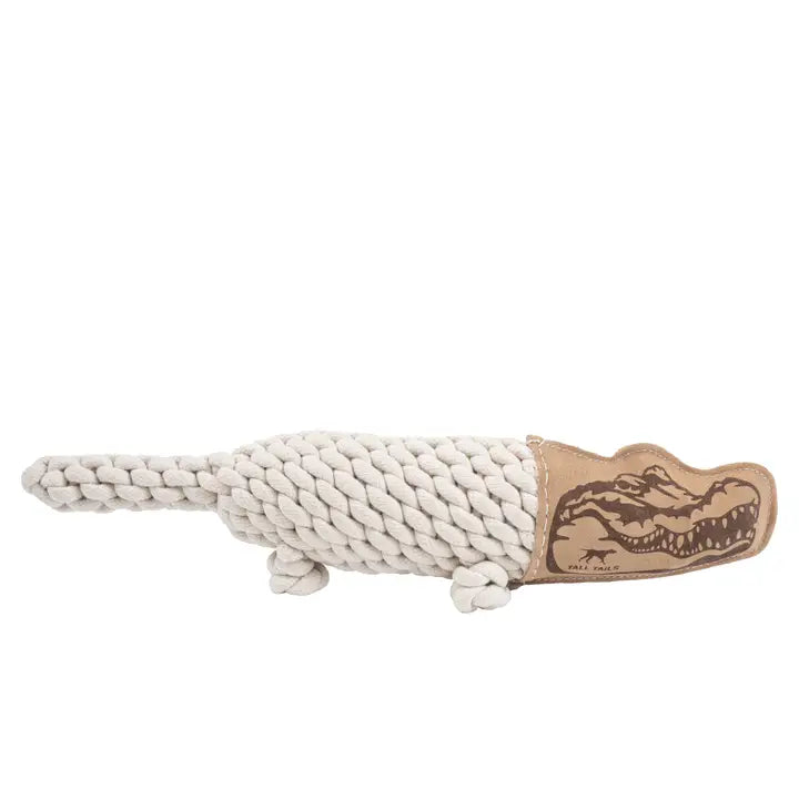 Tall Tails 20" Leather Croc Rope Tug Toy