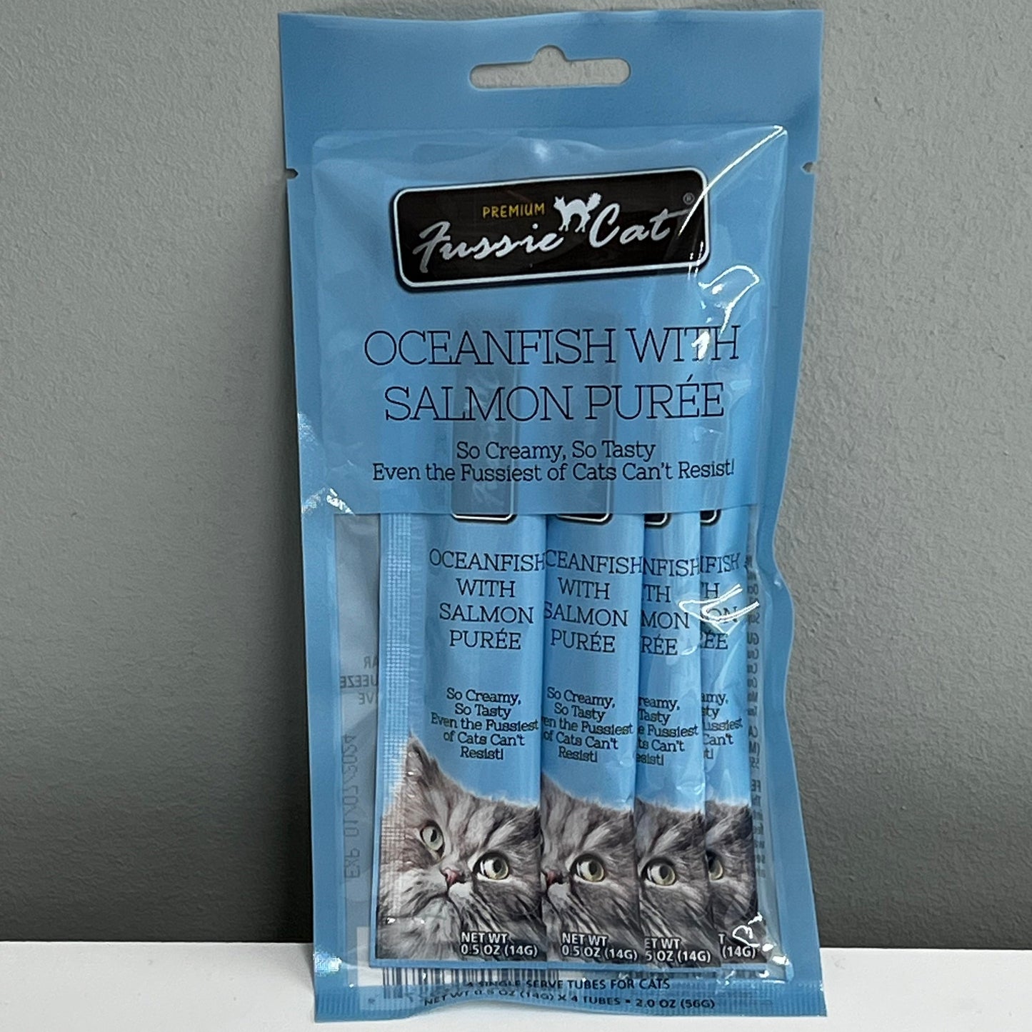 Fussie Cat Puree 4pk- Oceanfish with Salmon