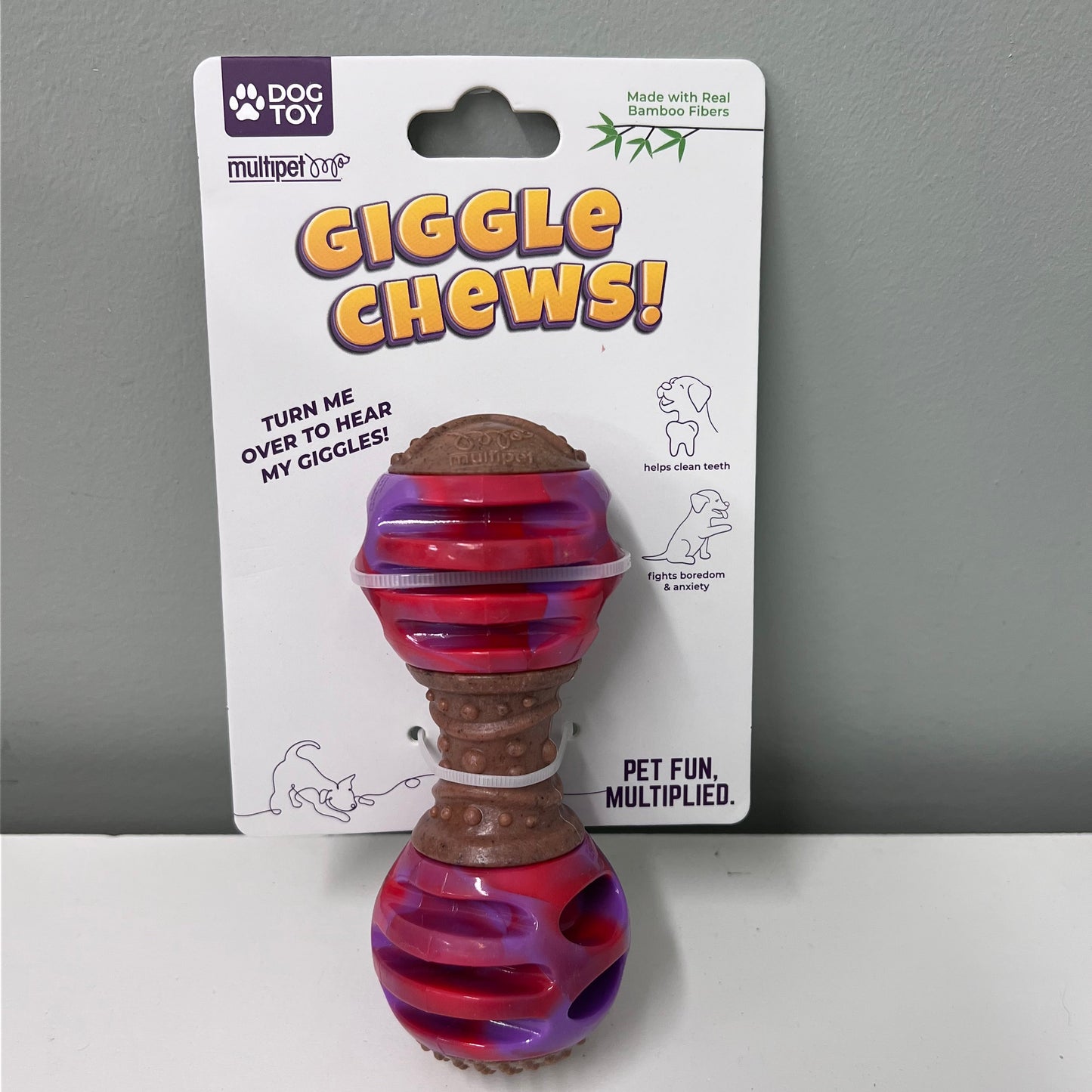 Multipet Double Dumbbell Giggle Chew 5.3"