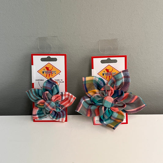 Peach Multi Plaid Flower