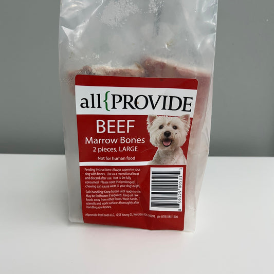 All Provide Frozen Beef Marrow Bones Large 2pk
