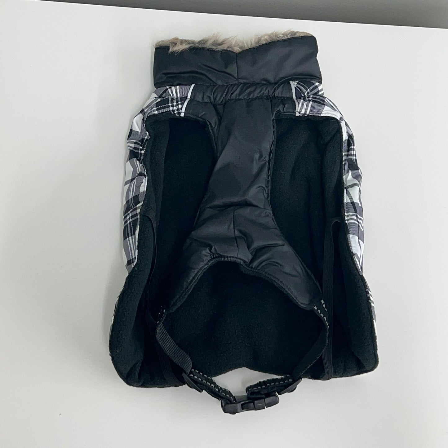 Alpine All-Weather Dog Coat- Black & White Plaid