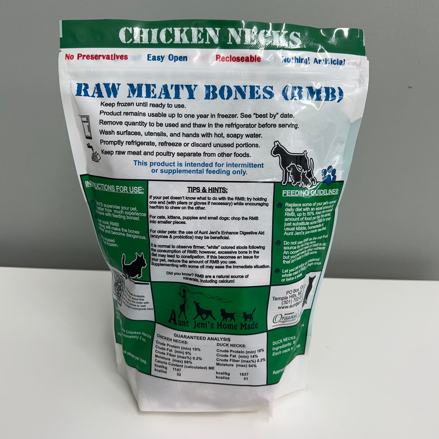 Aunt Jeni's Frozen Raw Chicken Necks 2lbs