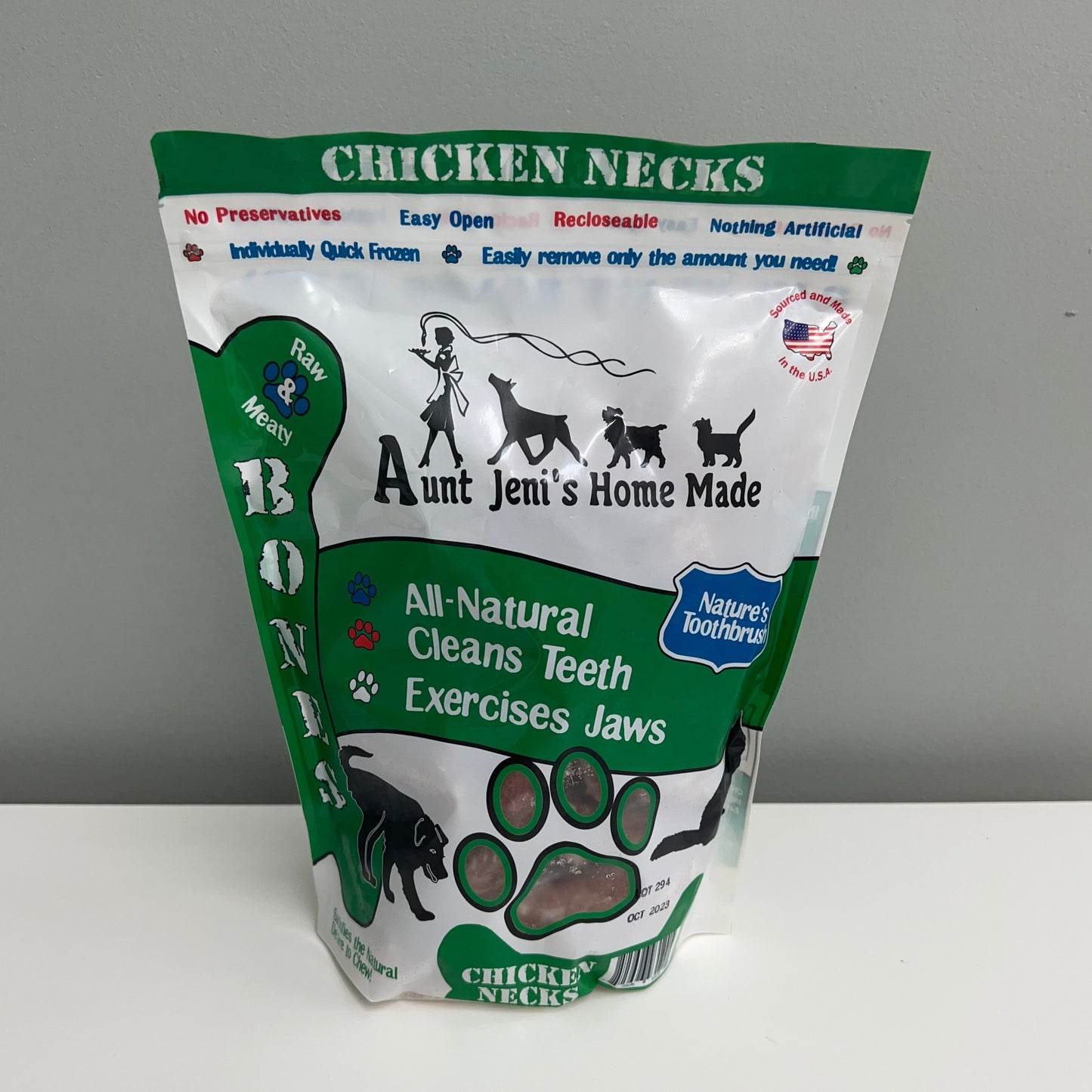 Aunt Jeni's Frozen Raw Chicken Necks 2lbs