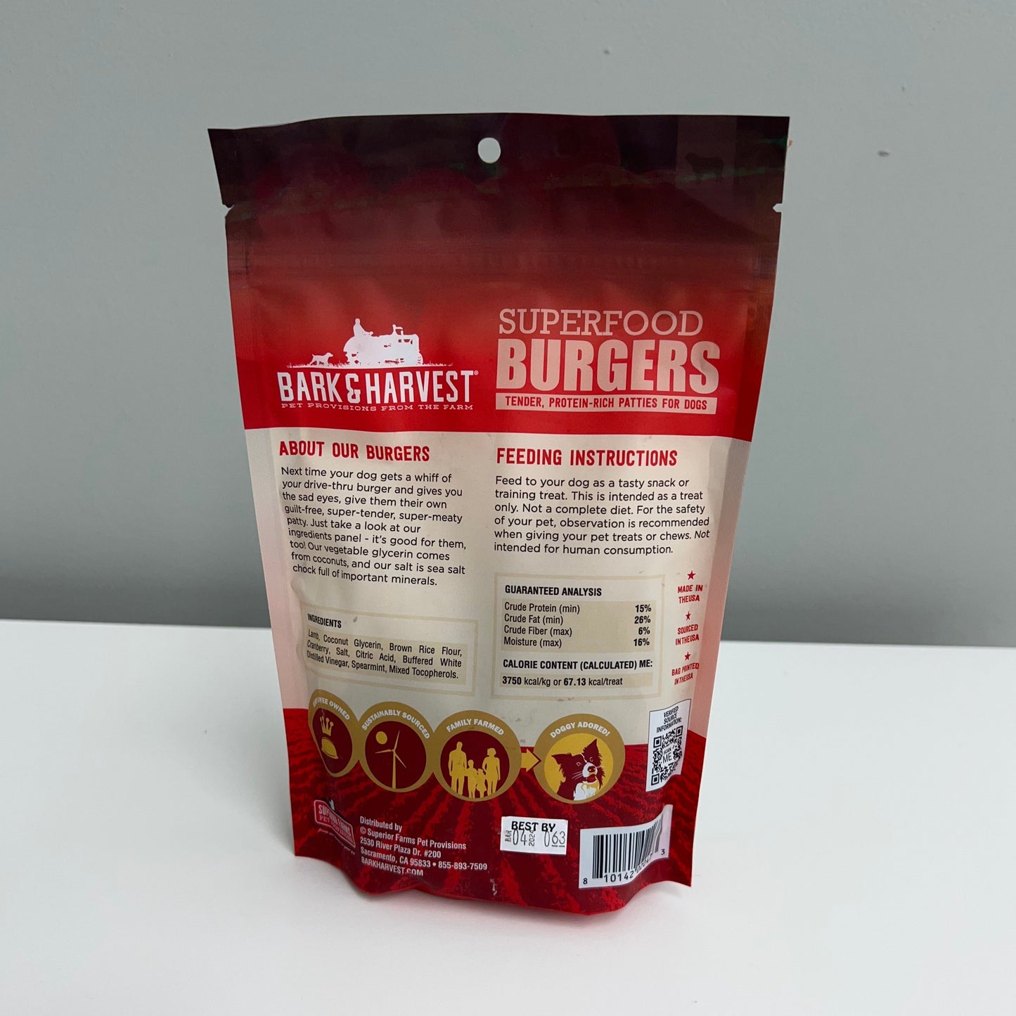 Bark & Harvest Super Food Burgers Lamb & Cranberry 6oz