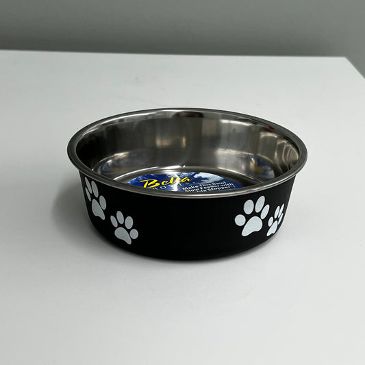 Loving Pets Stainless Steel Paw Print Bella Bowl- Medium