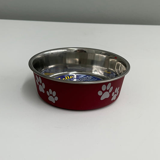 Loving Pets Stainless Steel Paw Print Bella Bowl- Large