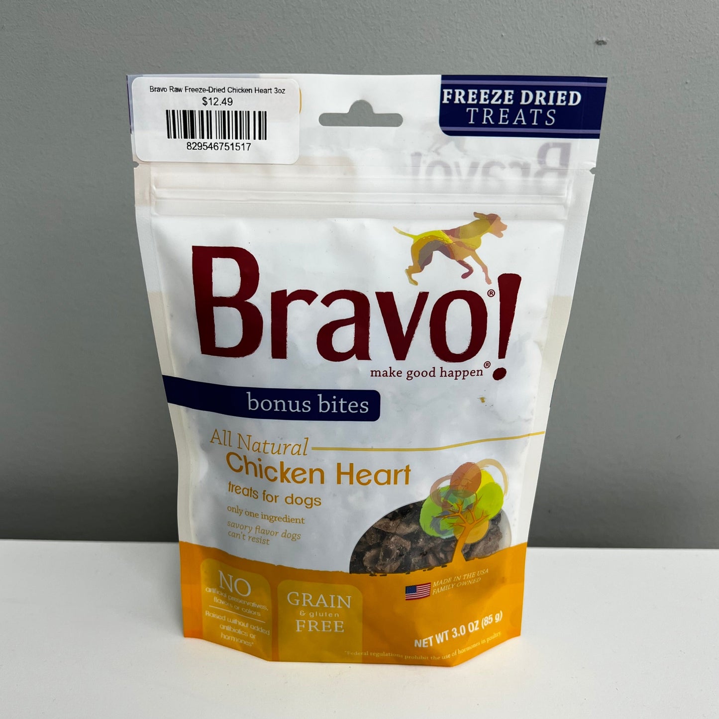 Bravo Raw Freeze-Dried Chicken Heart 3oz
