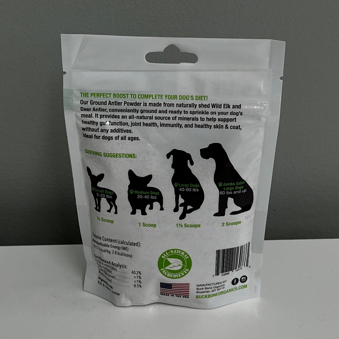 Buck Bone Organics Ground Antler Powder 4oz