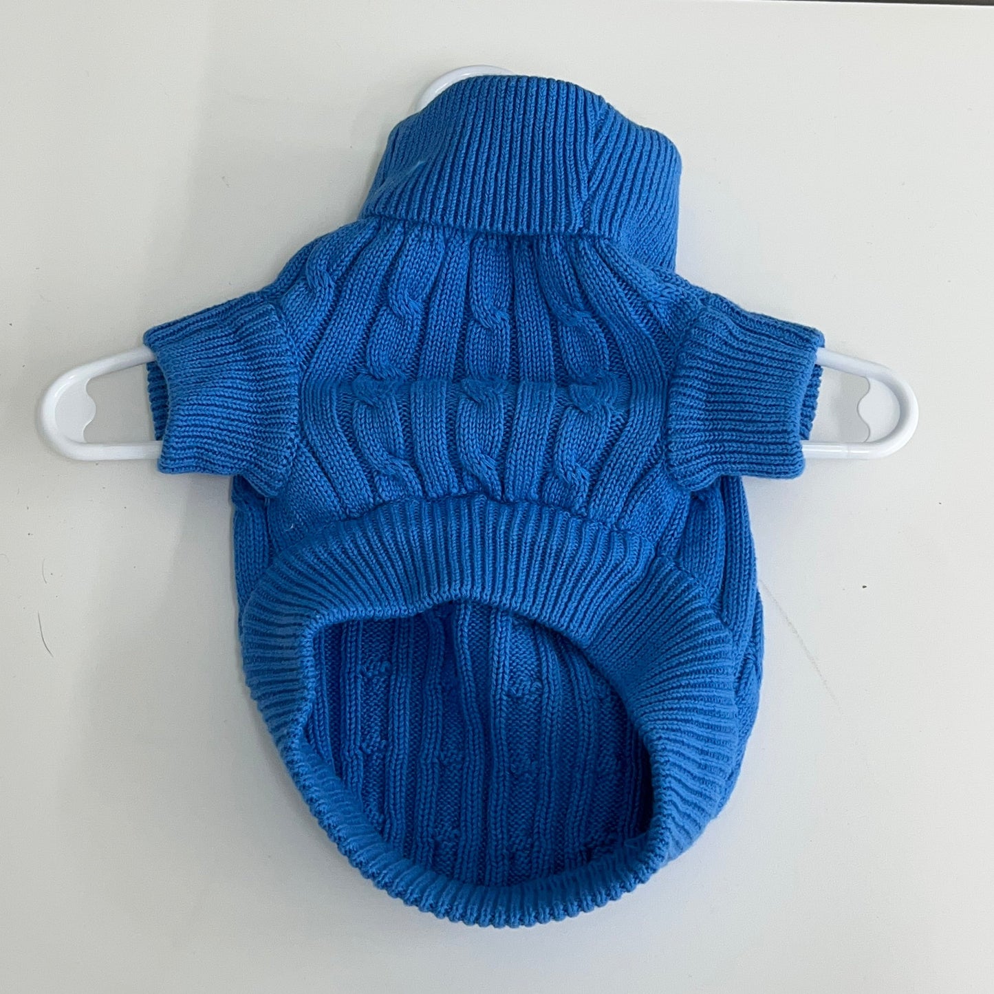 Cable Knit Dog Sweater- Riverside Blue