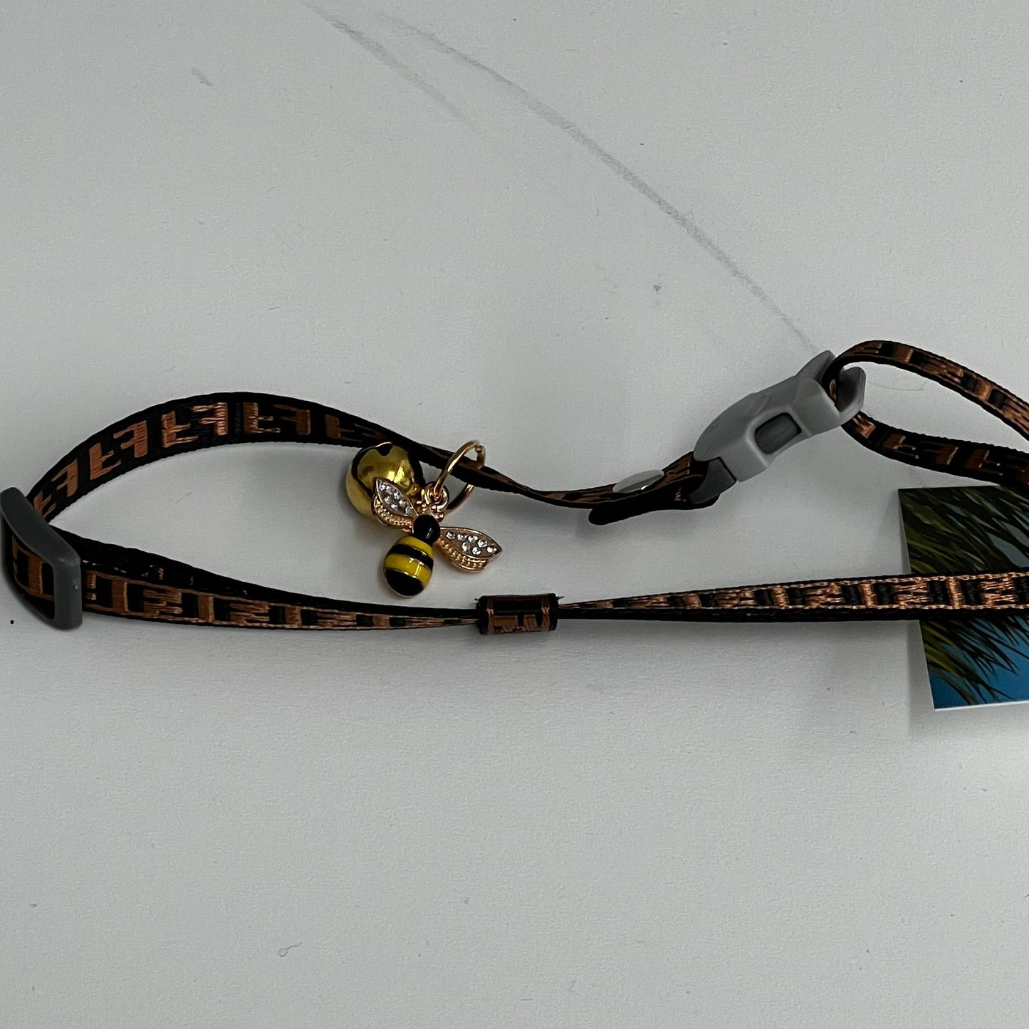 Cat Collar w/ Honey Bee Charm- Large