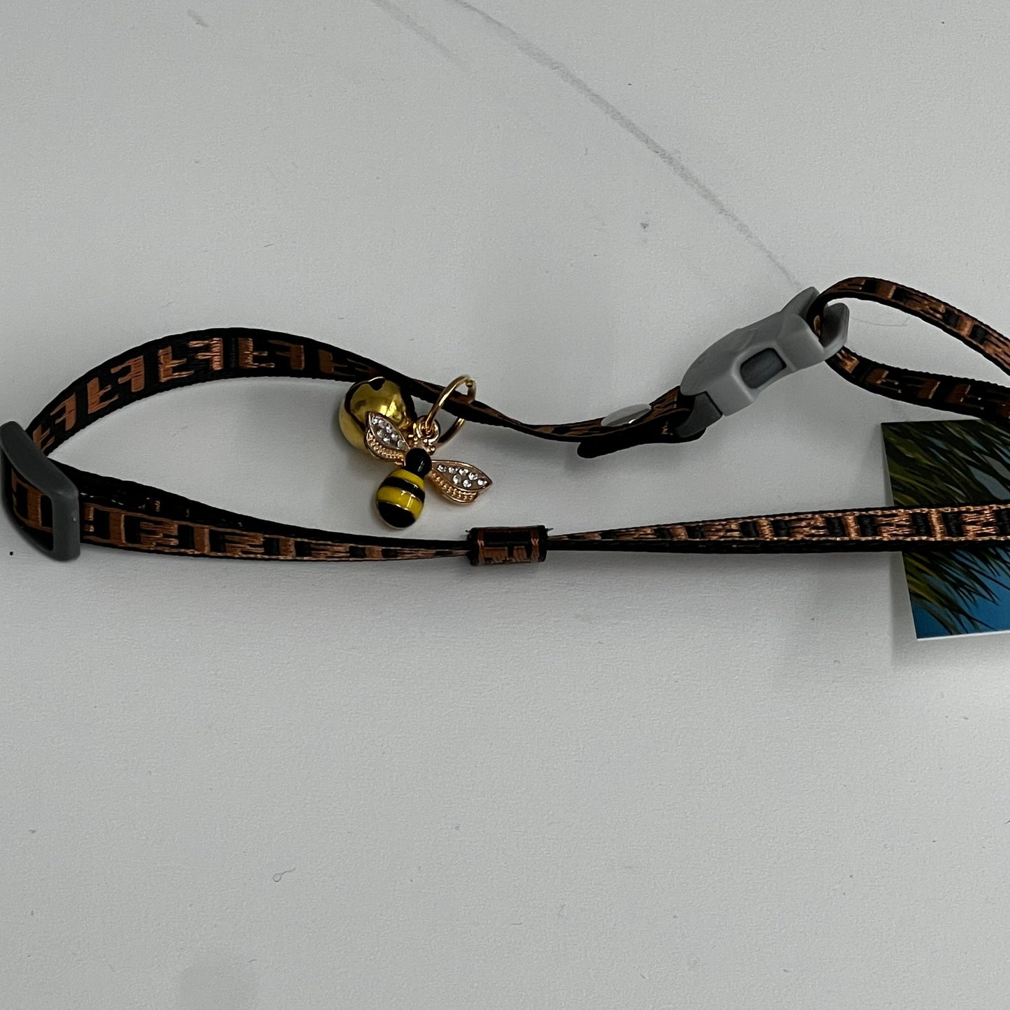 Cat Collar w/ Honey Bee Charm- Small