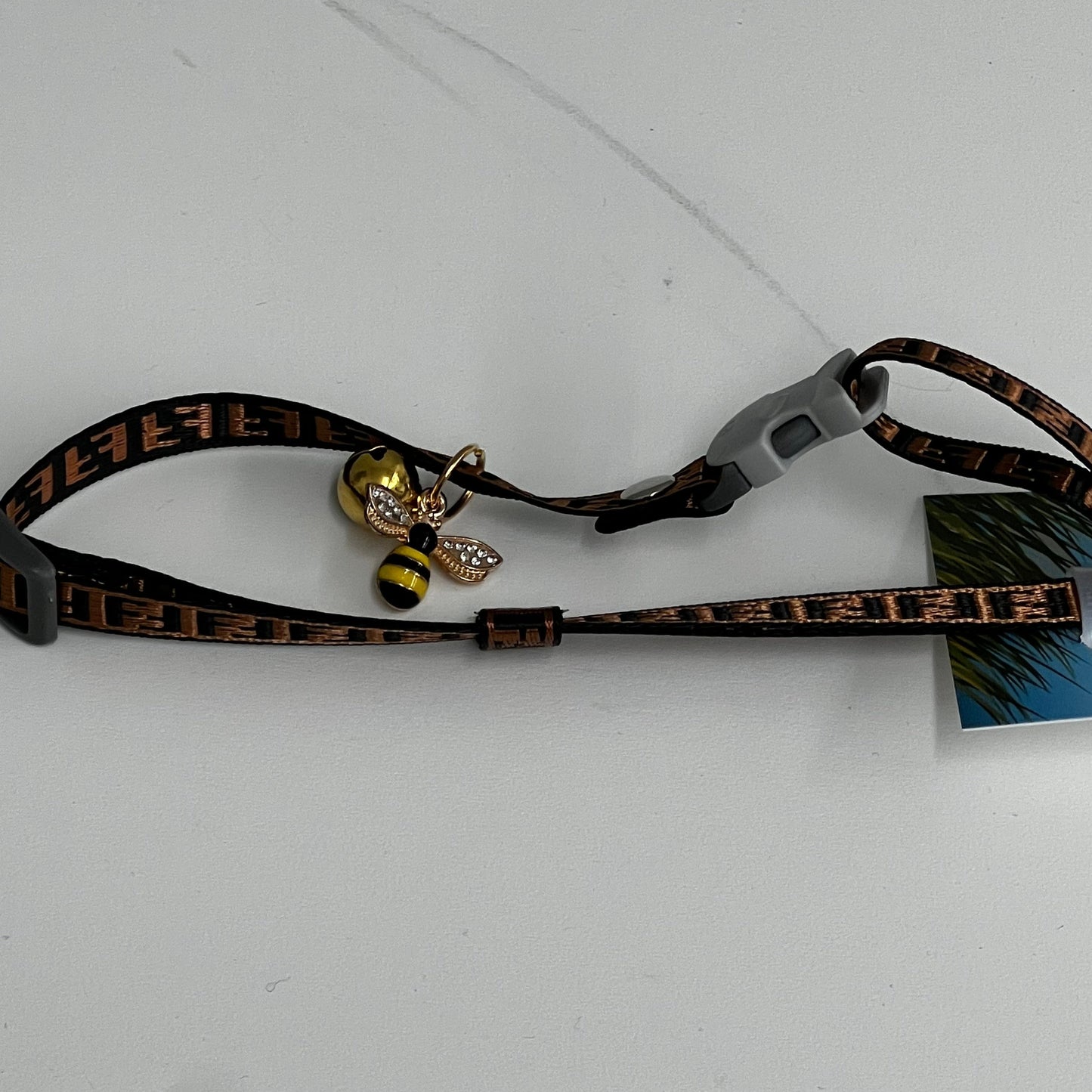 Cat Collar w/ Honey Bee Charm- Medium