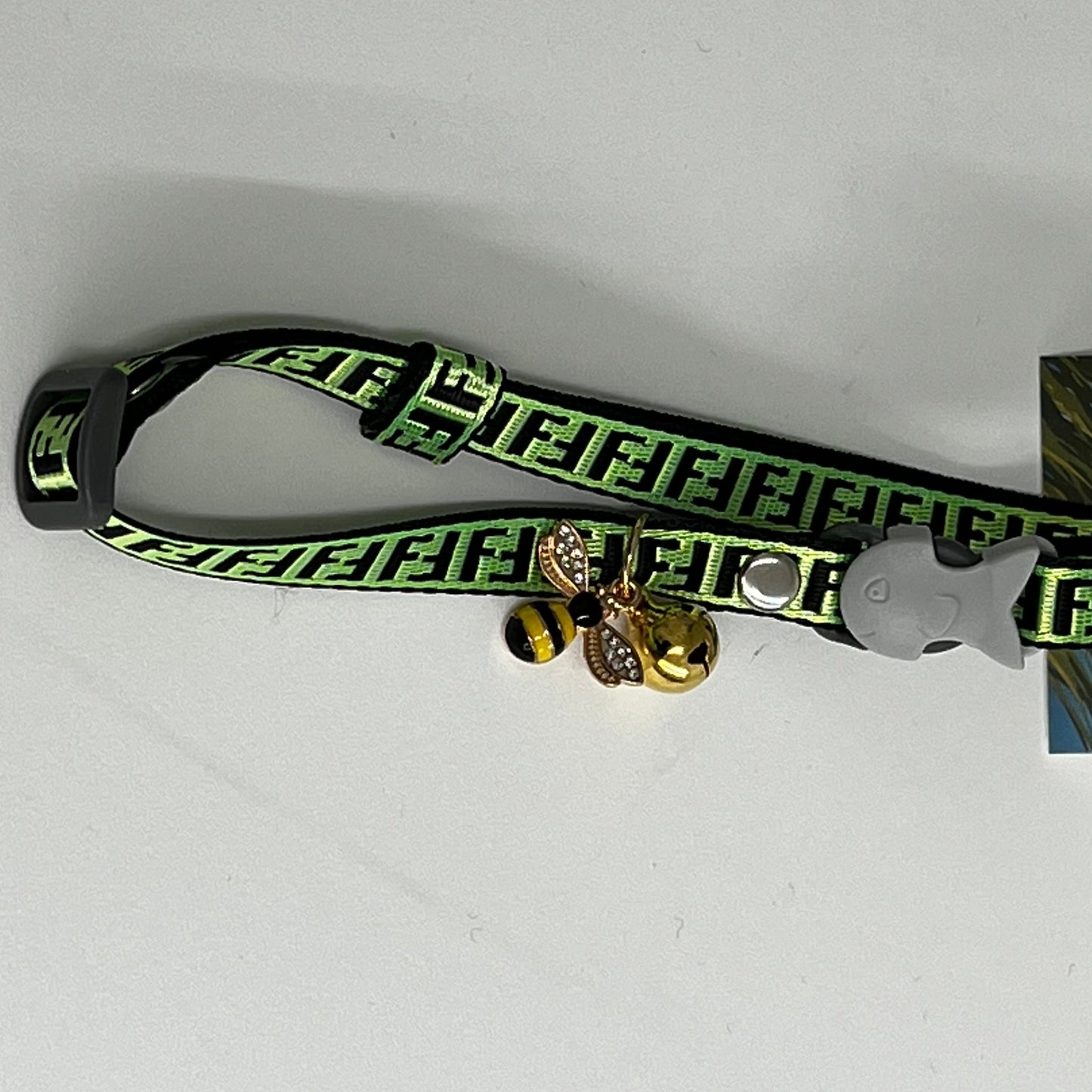 Cat Collar w/ Honey Bee Charm- Large