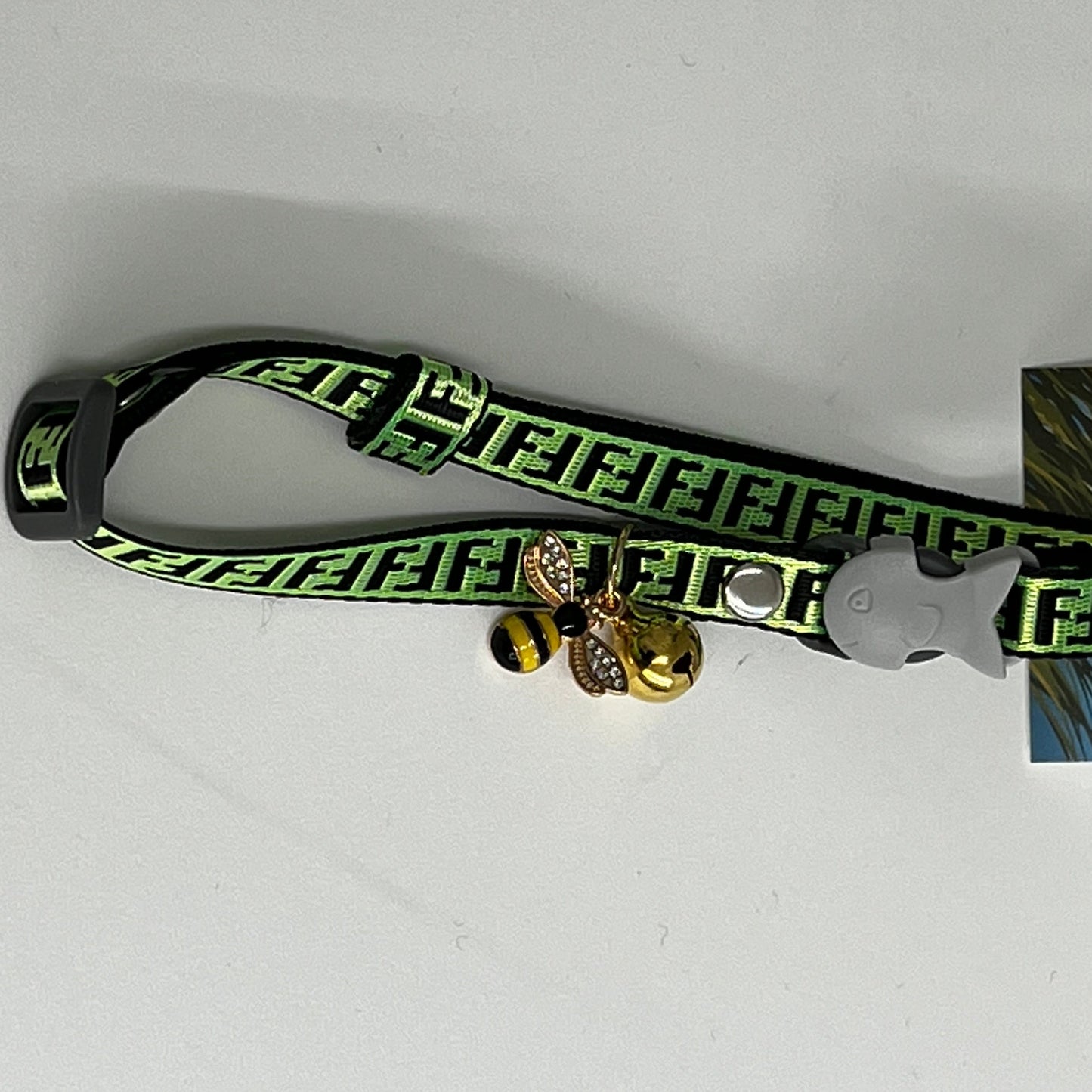 Cat Collar w/ Honey Bee Charm- Small
