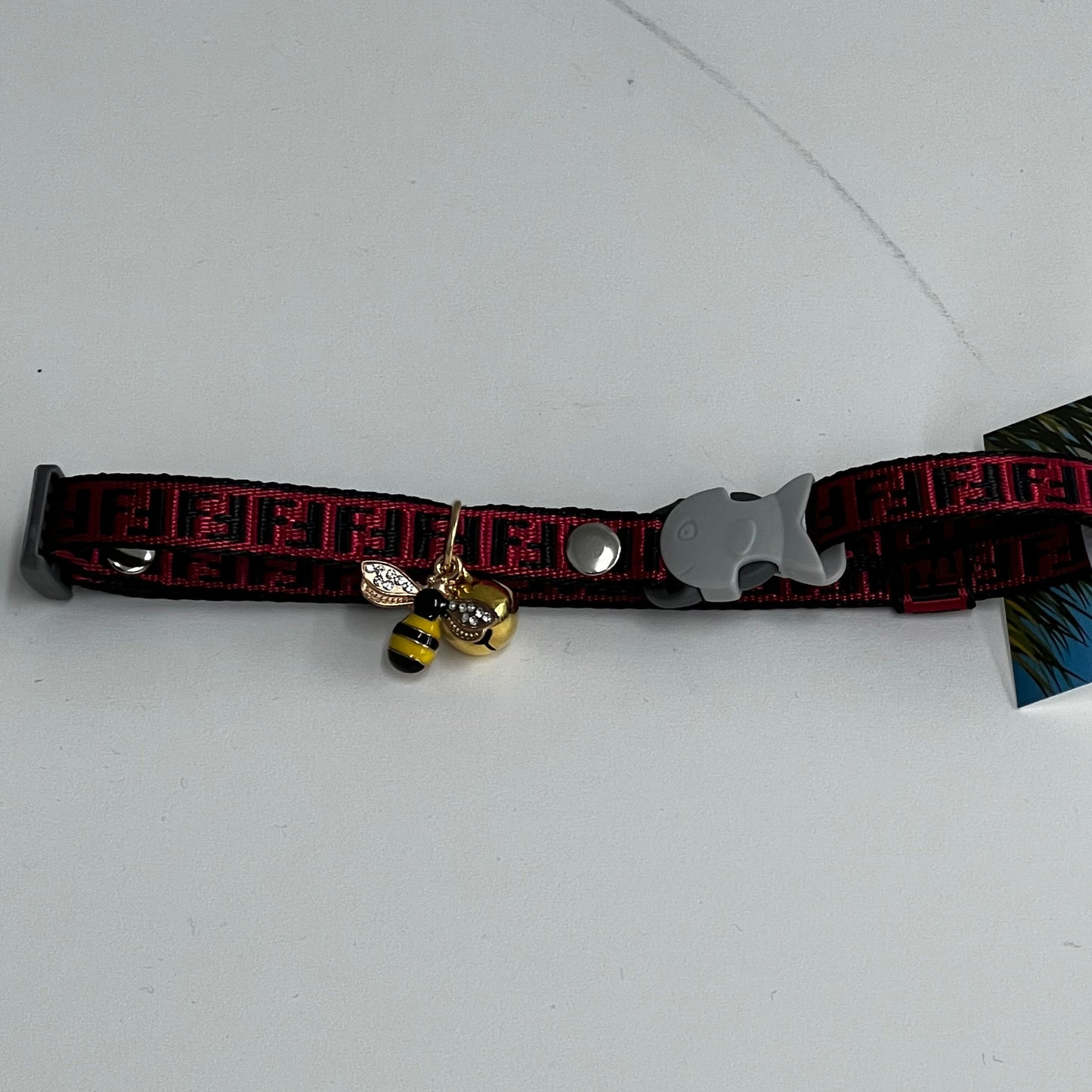 Cat Collar w/ Honey Bee Charm- Large