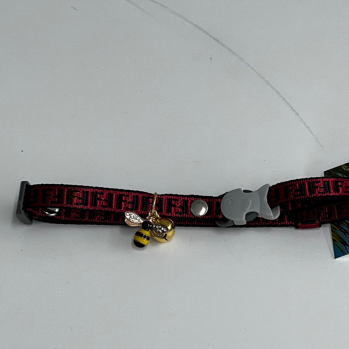 Cat Collar w/ Honey Bee Charm- Medium