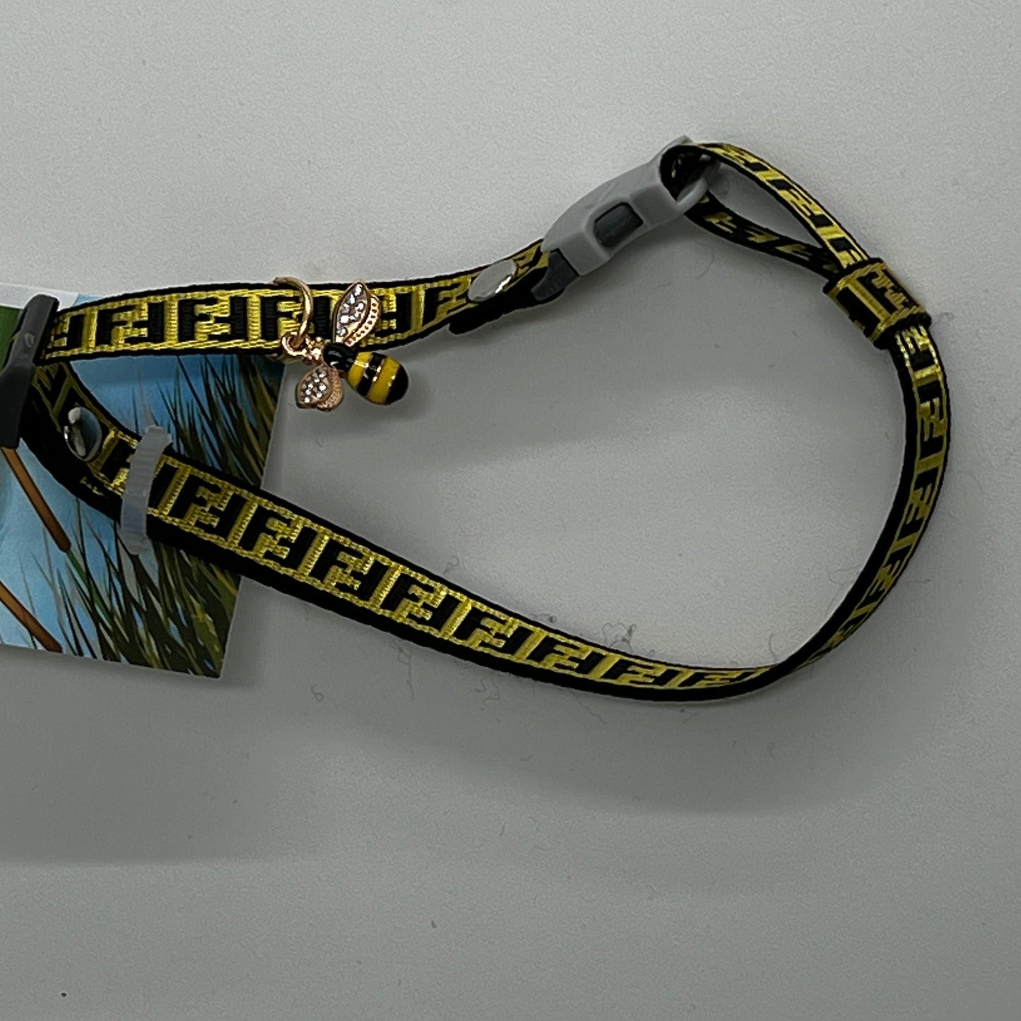 Cat Collar w/ Honey Bee Charm- Small