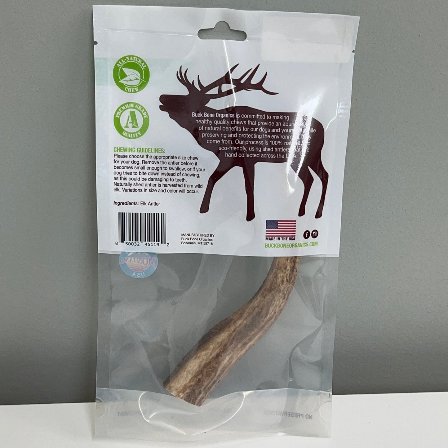 Buck Bone Organics Elk Antler- Medium Whole