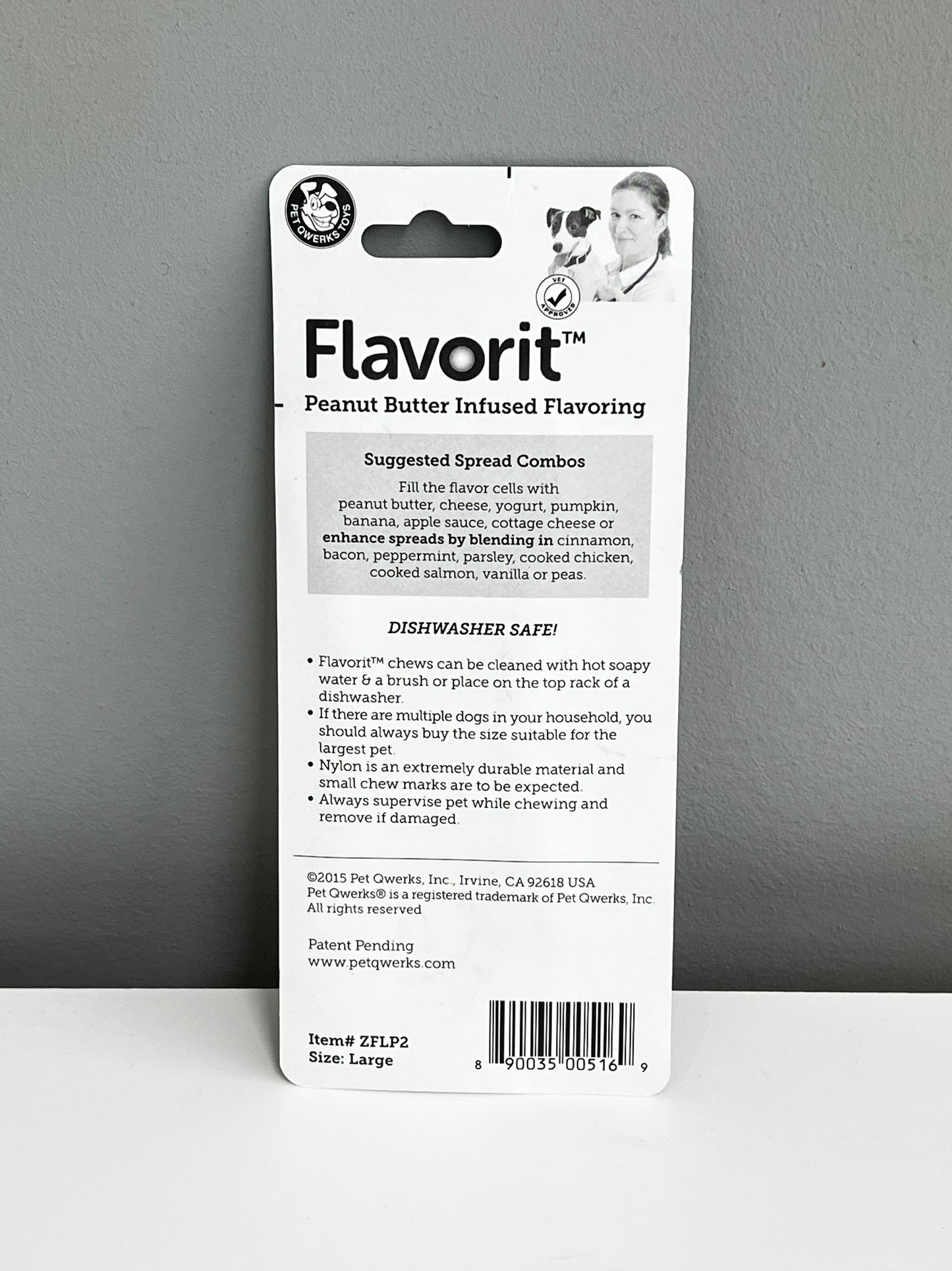Pet Qwerks Flavorit Large Nylon Bone- Peanut Butter