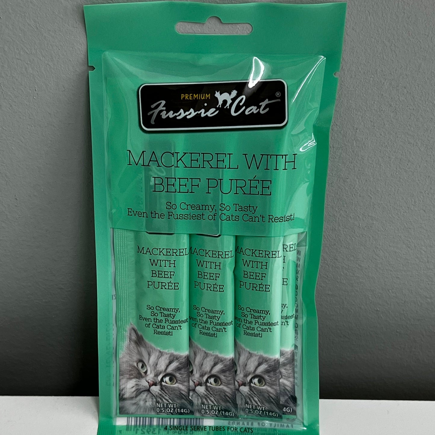Fussie Cat Puree 4pk- Mackerel with Beef