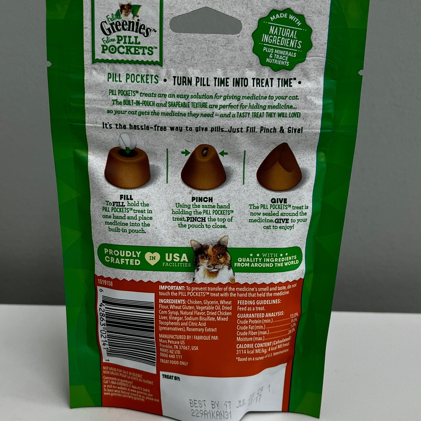 Greenies Feline Chicken Pill Pockets 45ct