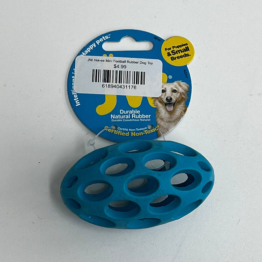 JW Hol-ee Mini Football Rubber Dog Toy