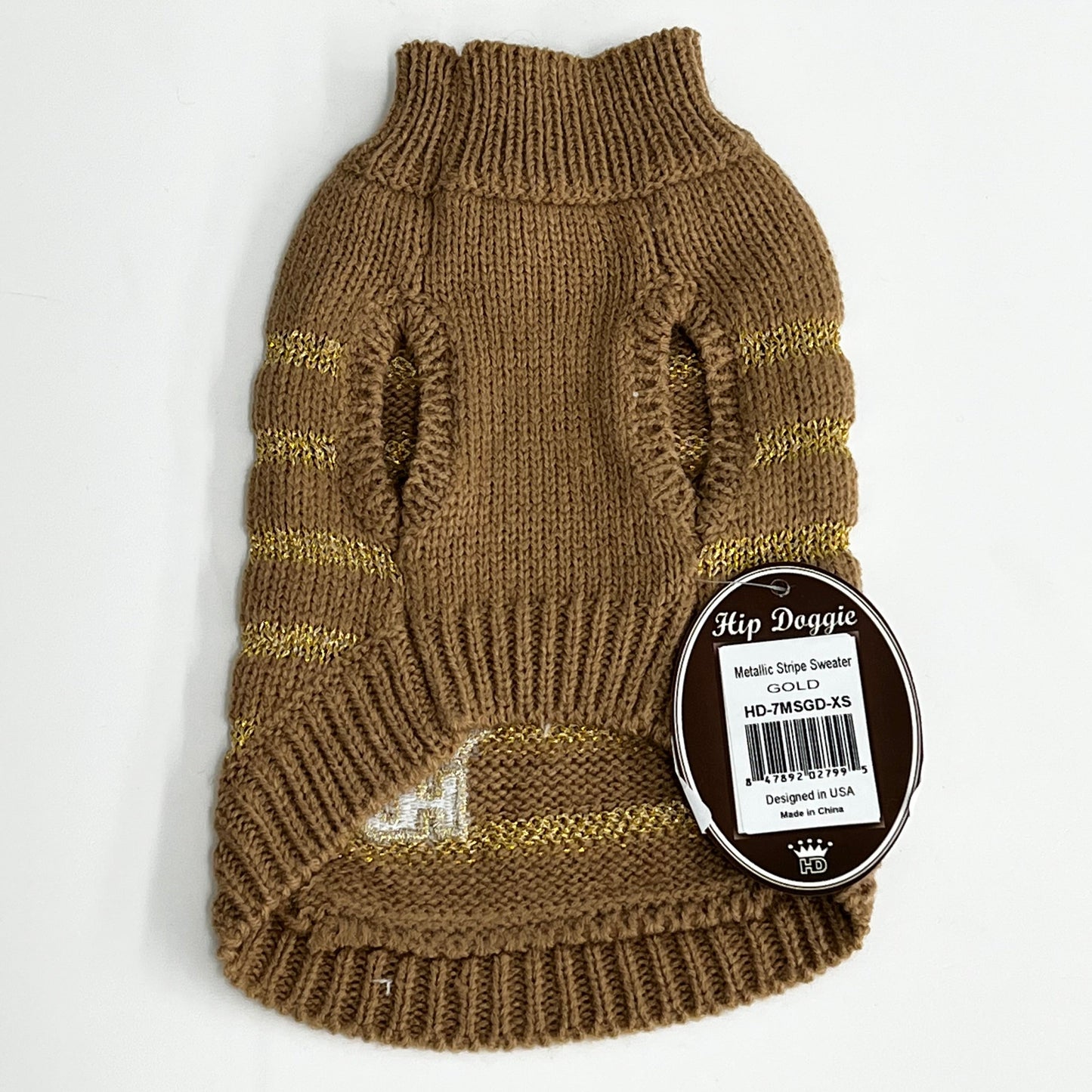 Metallic Stripe Gold Sweater
