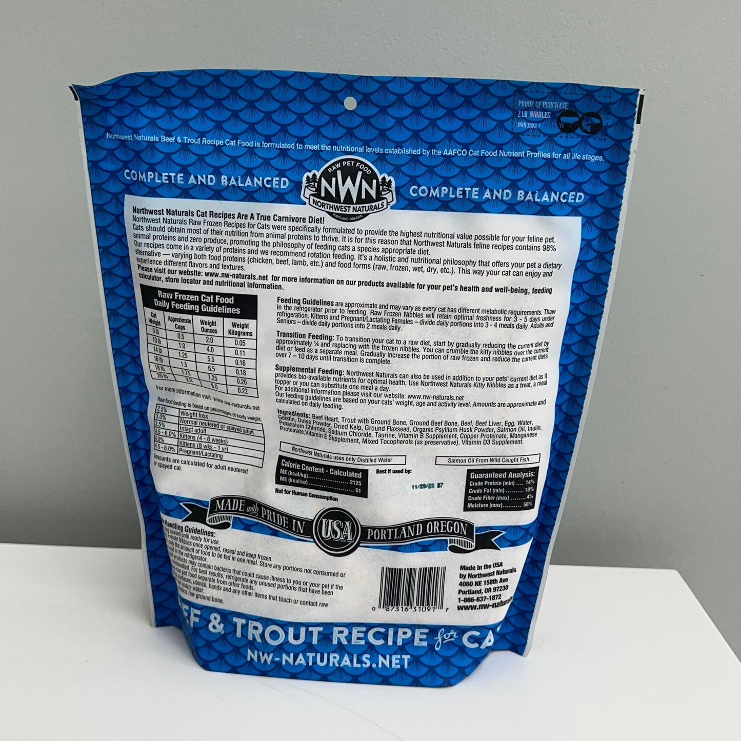 Northwest Naturals Raw Diet for Cats- Beef & Trout