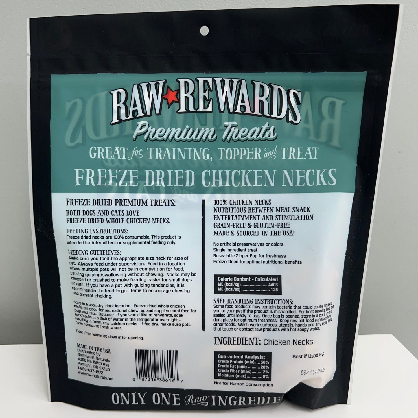 Northwest Naturals Raw Freeze-Dried Chicken Necks 4oz
