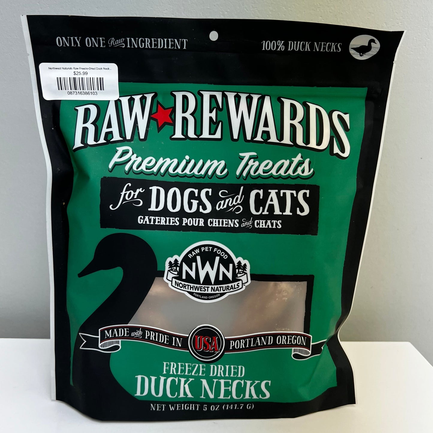 Northwest Naturals Raw Freeze-Dried Duck Necks 5oz