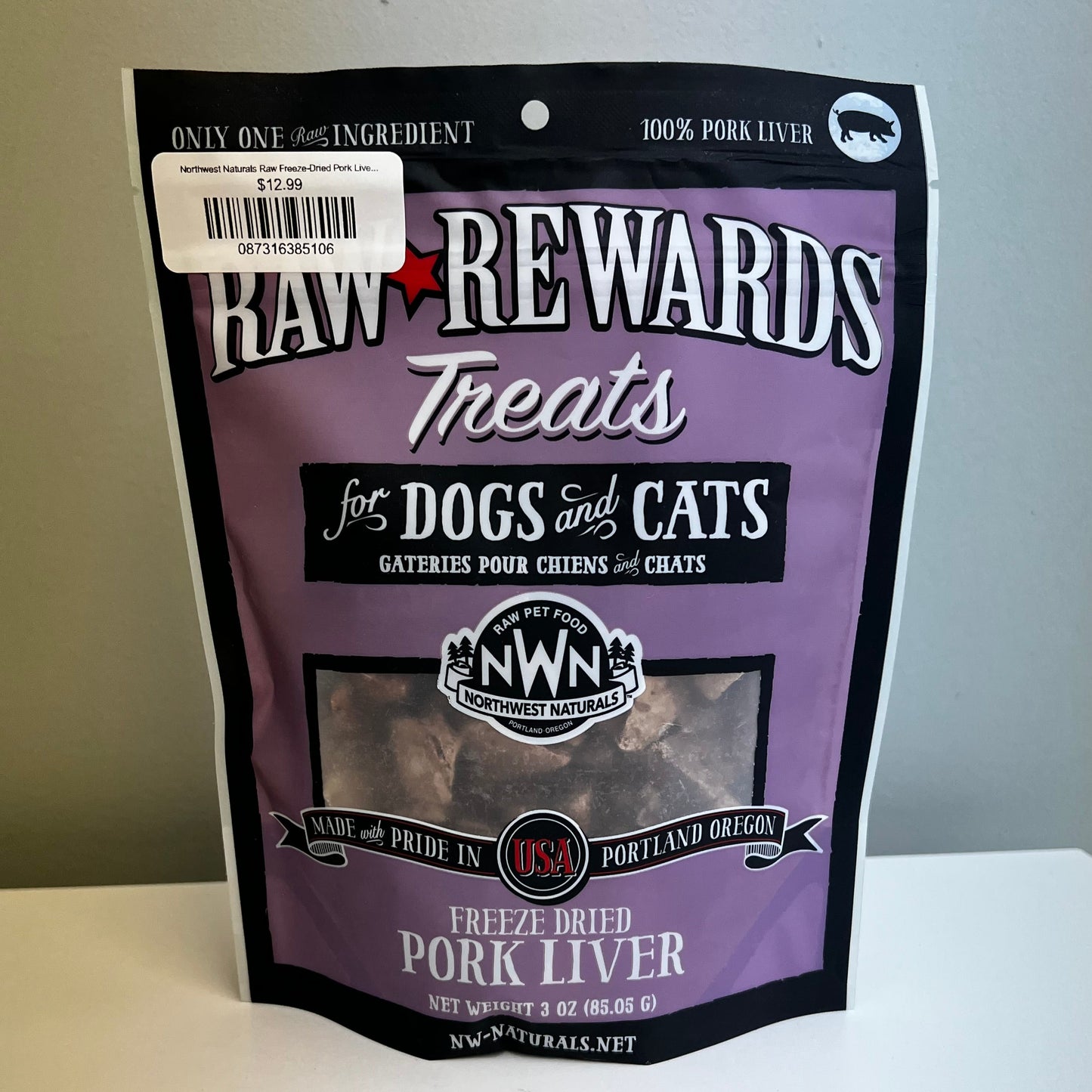 Northwest Naturals Raw Freeze-Dried Pork Liver 3oz