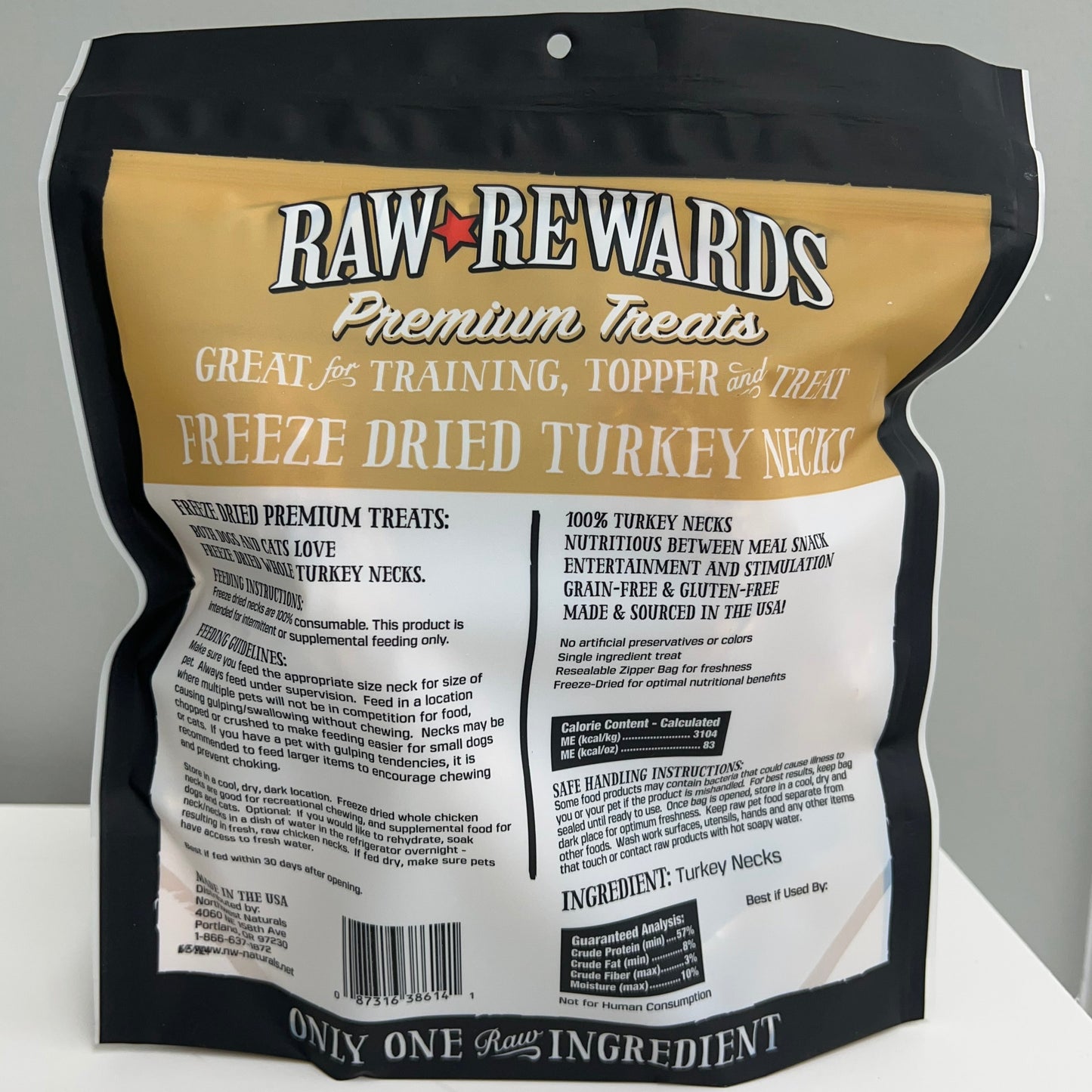 Northwest Naturals Raw Freeze-Dried Turkey Necks 8oz