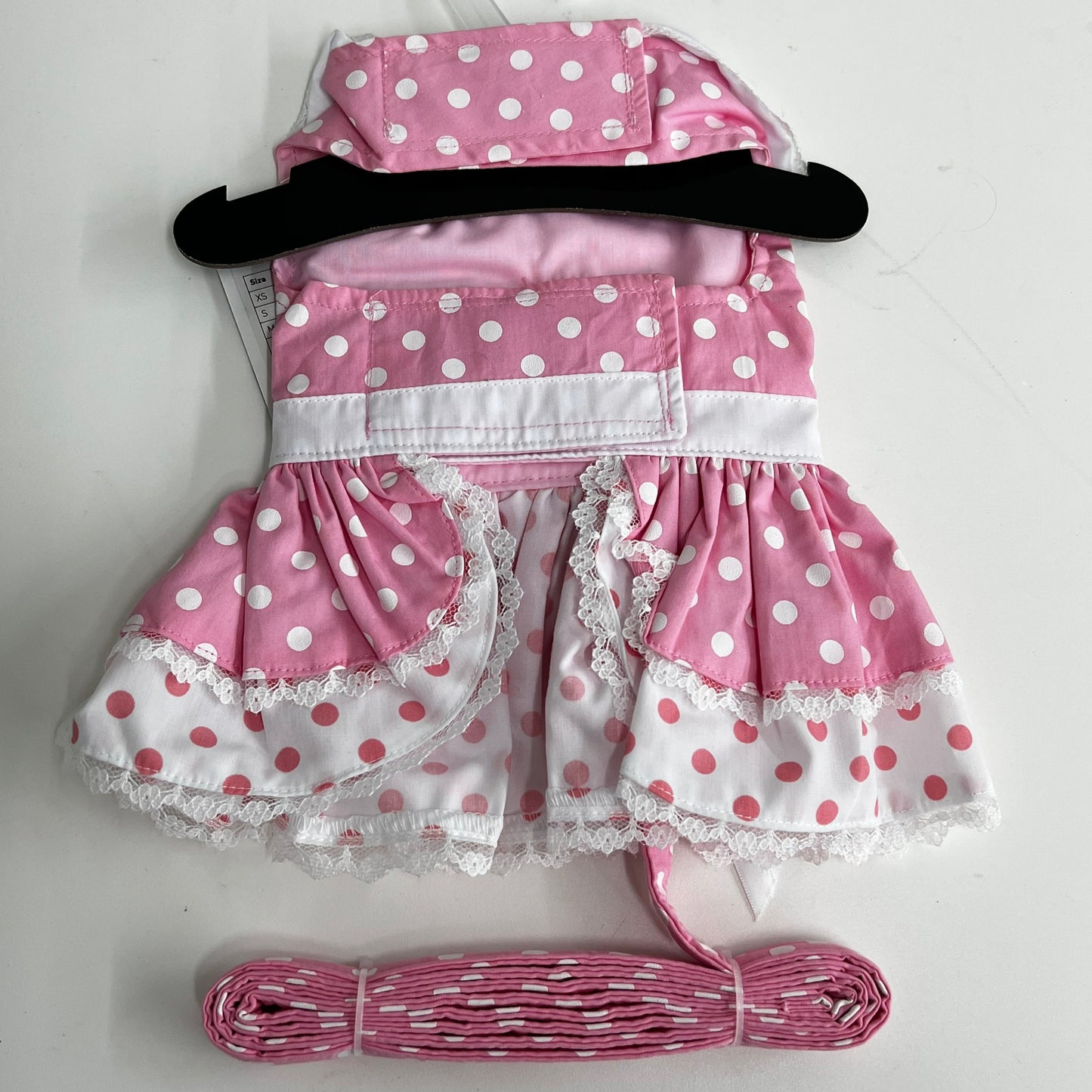 Pink Polka Dot Dress with Matching Leash