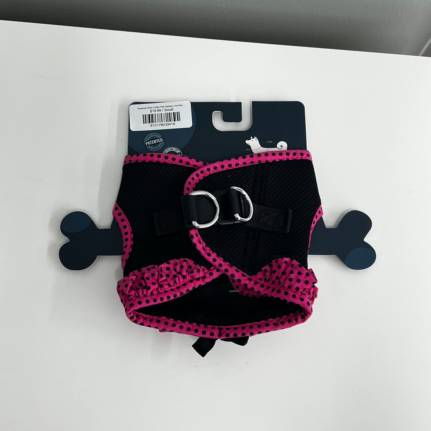 American River Choke Free Harness- Hot Pink & Black Polka Dot
