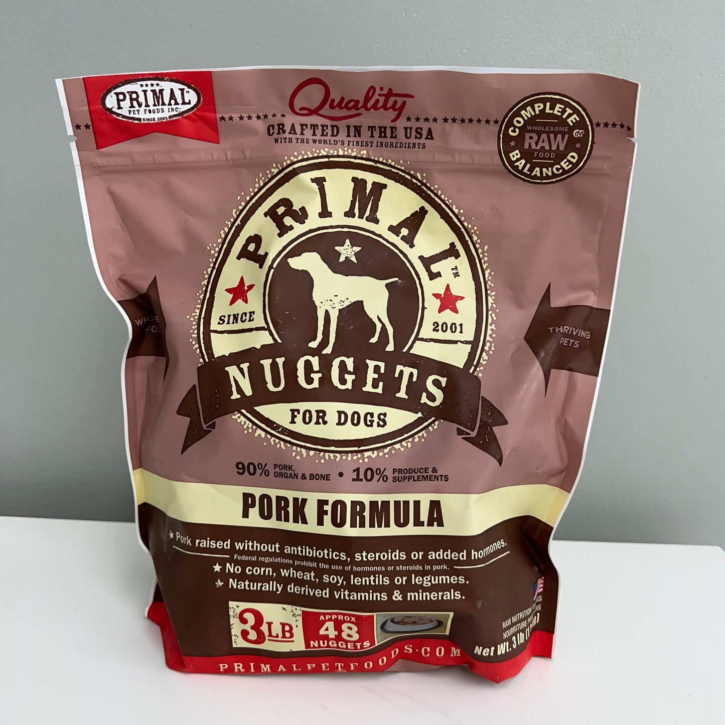 Primal Frozen Canine Nuggets- Pork 3lb