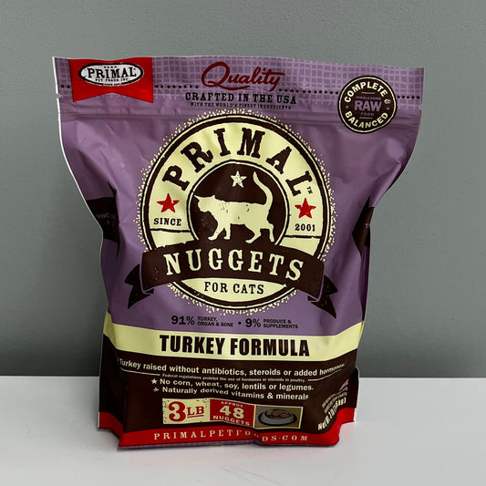 Primal Frozen Feline Nuggets- Turkey 3lb