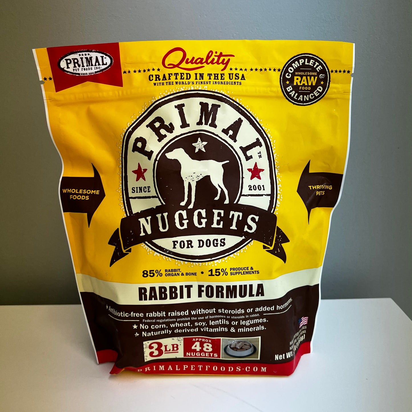 Primal Frozen Canine Nuggets- Rabbit 3lb