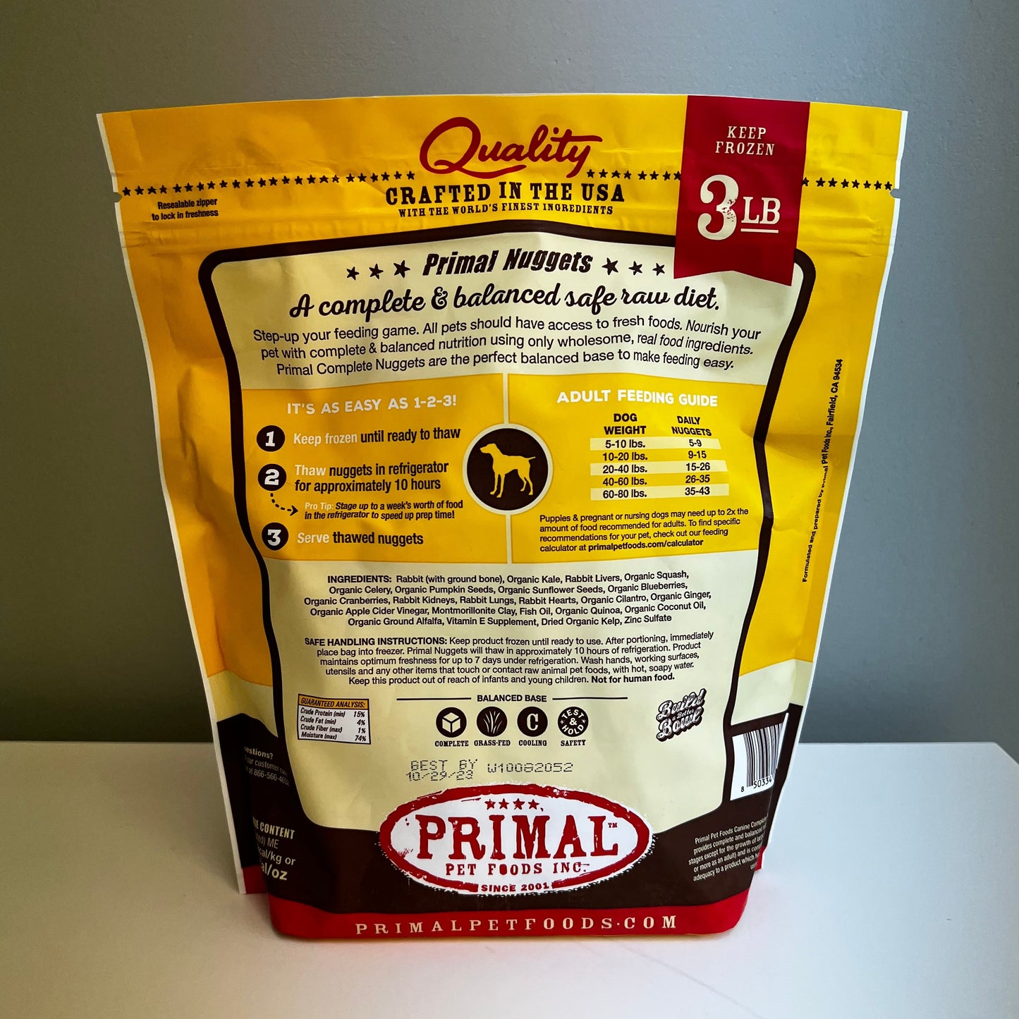 Primal Frozen Canine Nuggets- Rabbit 3lb