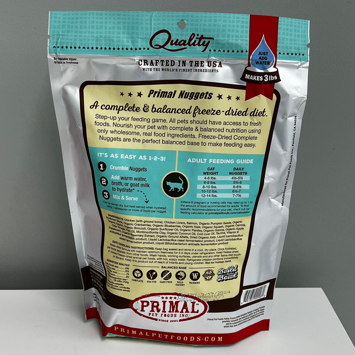 Primal Freeze-Dried Nuggets Cat Chicken & Salmon Formula 14oz