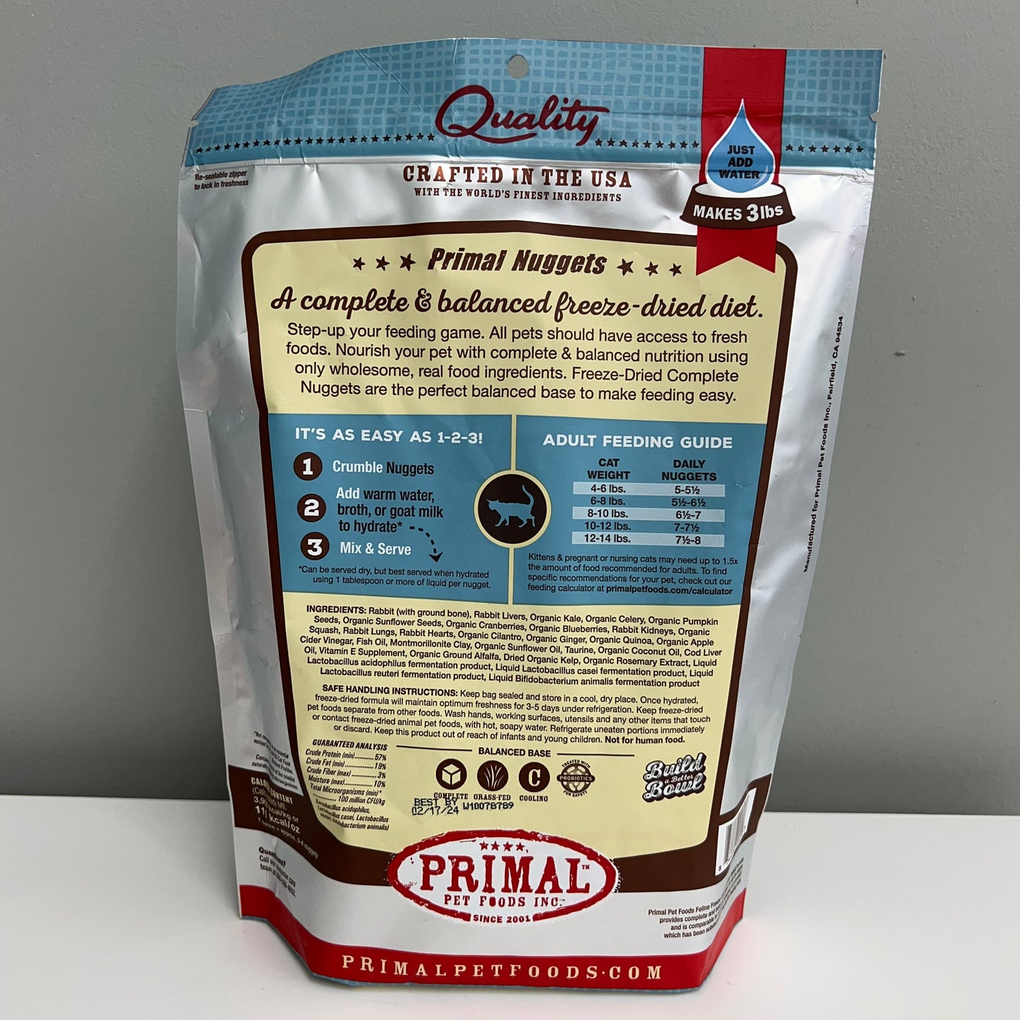 Primal Freeze-Dried Nuggets Cat Rabbit Formula 14oz