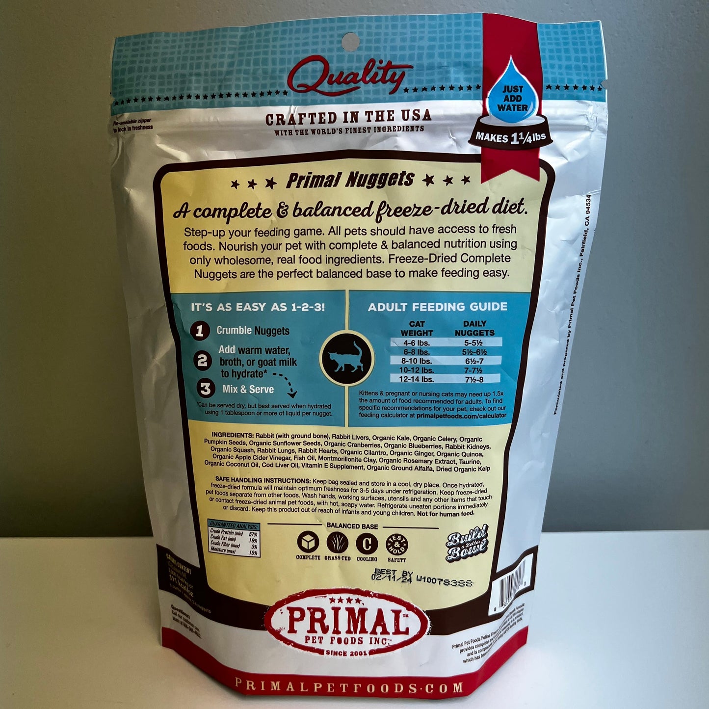 Primal Freeze-Dried Nuggets Cat Rabbit Formula 5.5oz