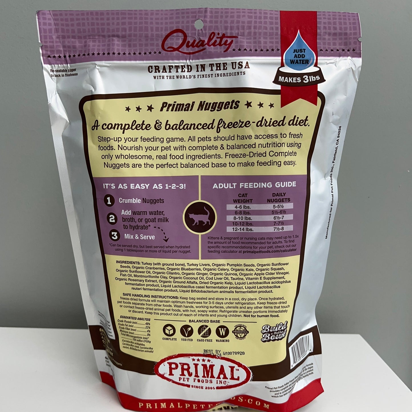 Primal Freeze-Dried Nuggets Cat Turkey Formula 14oz