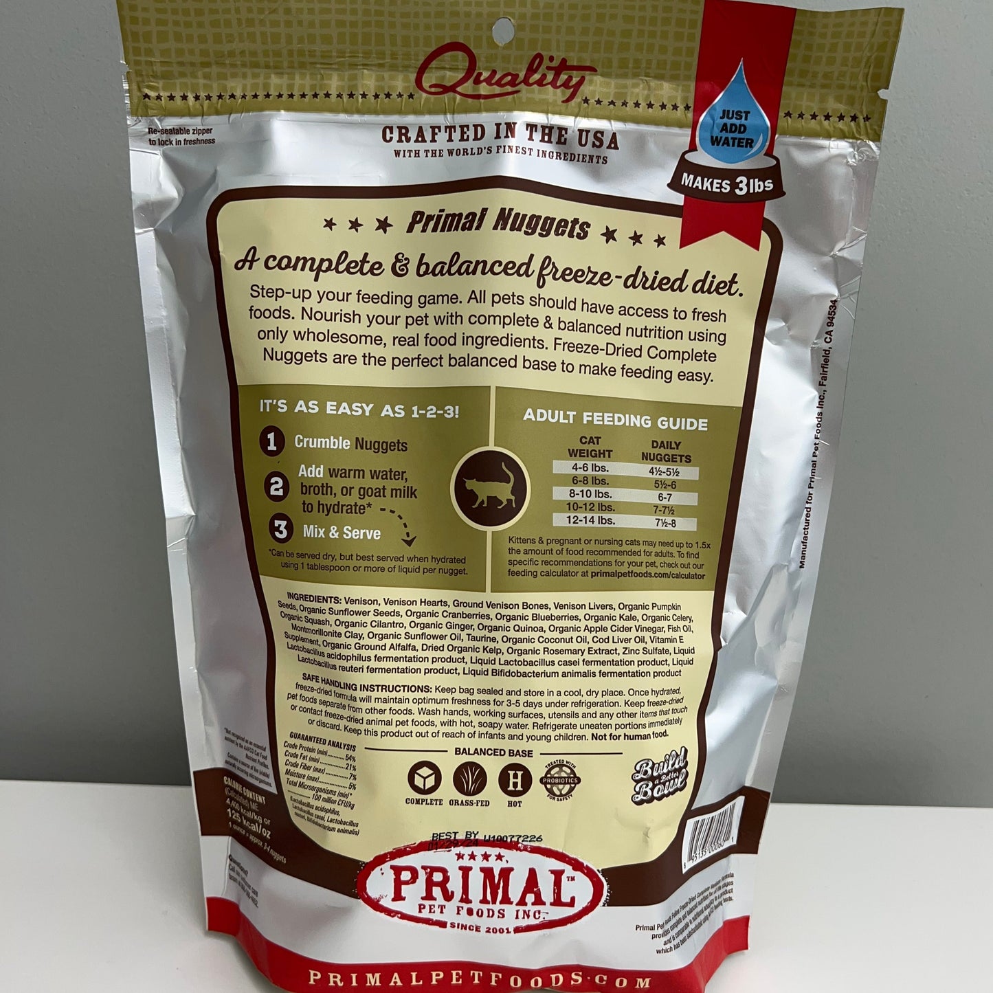 Primal Freeze-Dried Nuggets Cat Venison Formula 14oz