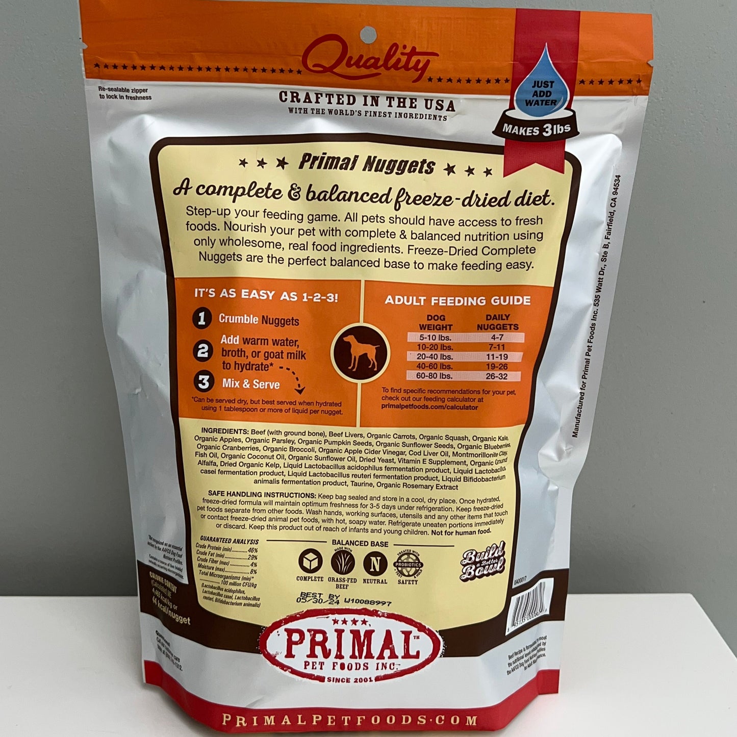 Primal Freeze-Dried Nuggets Dog Beef Formula 14oz