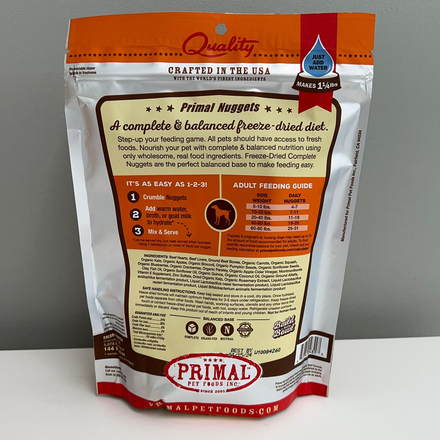 Primal Freeze-Dried Nuggets Dog Beef Formula 5.5oz
